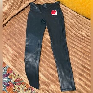 SPANX Women’s Black Faux Leather Leggings
